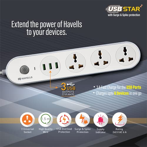 Havells USB Star - 3+1