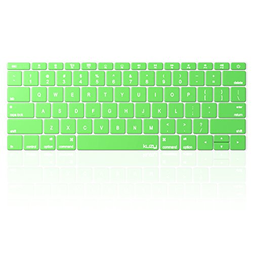 Kuzy R7 12-inch Silicone Keyboard Skin Cover for MacBook (Neon Green)