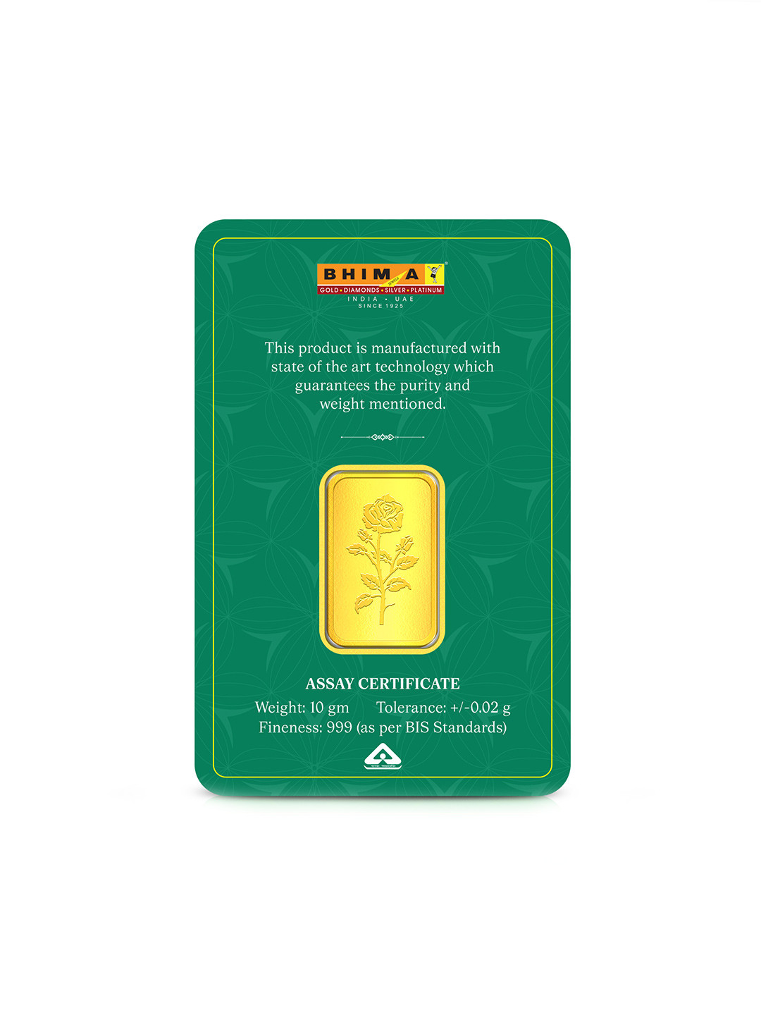 BHIMA Floral 24K 999 Purity Gold Bar 10 gram - Image 4