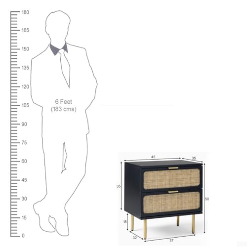The Attic Lisbon Bedside|Black Matt Finish - Image 2