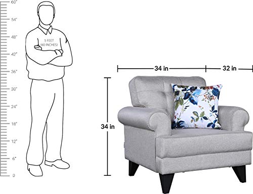 HomeTown Paddington Plus Fabric Single Seater Sofa in Beige Color - Image 3