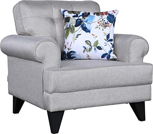 HomeTown Paddington Plus Fabric Single Seater Sofa in Beige Color - Image 5