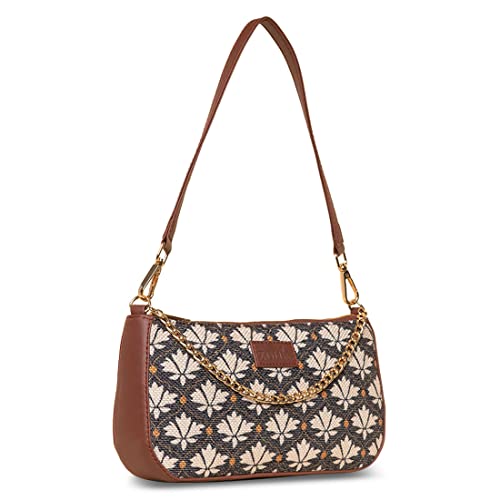 ZOUK Baguette Bag | Crossbody Bags for Women | Women's Handbags | Stylish Sling Bag for Woman | Vegan Leather Evening Bag | Travel & Office Use | Purse and Wallet | Bidri Kaiser Print - Image 3