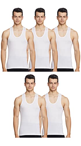 Rupa Jon Sleeveless Vest for Men, 100% Cotton Material, Round Neck, Pack of 5