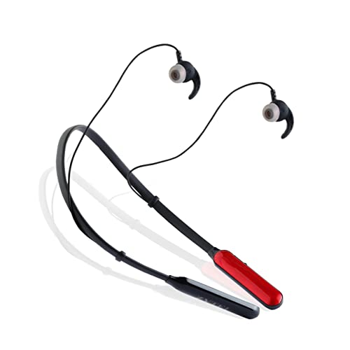 Krisons Zytel-MB12 Neck Band 10mm Driver | Battery Life 40 Hours | with Micro USB Charge | IPX4 Water Resistant | with Mic | Deep Bass | RED Black