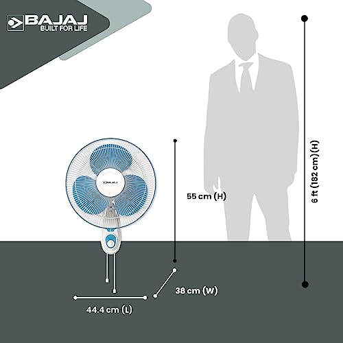 Bajaj Frore Neo 400 MM Wall Mount Fan | Wall Fan For Kitchen & Home | Smooth Oscillation | 100% Copper Motor | High Air Delivery | 3-Speed Control | Rust Free | 2-Yrs Warranty 【Blue】 - Image 3