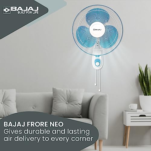 Bajaj Frore Neo 400 MM Wall Mount Fan | Wall Fan For Kitchen & Home | Smooth Oscillation | 100% Copper Motor | High Air Delivery | 3-Speed Control | Rust Free | 2-Yrs Warranty 【Blue】 - Image 4