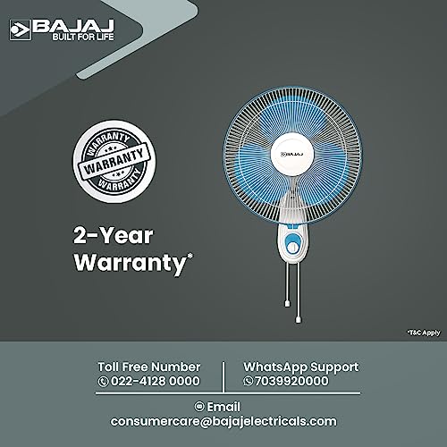 Bajaj Frore Neo 400 MM Wall Mount Fan | Wall Fan For Kitchen & Home | Smooth Oscillation | 100% Copper Motor | High Air Delivery | 3-Speed Control | Rust Free | 2-Yrs Warranty 【Blue】 - Image 5