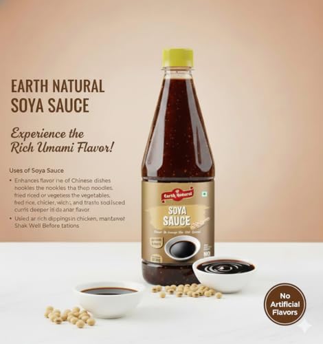 Earth Natural Soya Sauce 700g – Rich Umami Flavour, Ideal for Chinese Cooking, Stir-Fry, Fried Rice, Noodles, Momos, Dips & Marination - Image 4