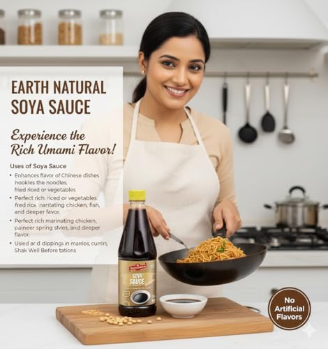 Earth Natural Soya Sauce 700g – Rich Umami Flavour, Ideal for Chinese Cooking, Stir-Fry, Fried Rice, Noodles, Momos, Dips & Marination - Image 7