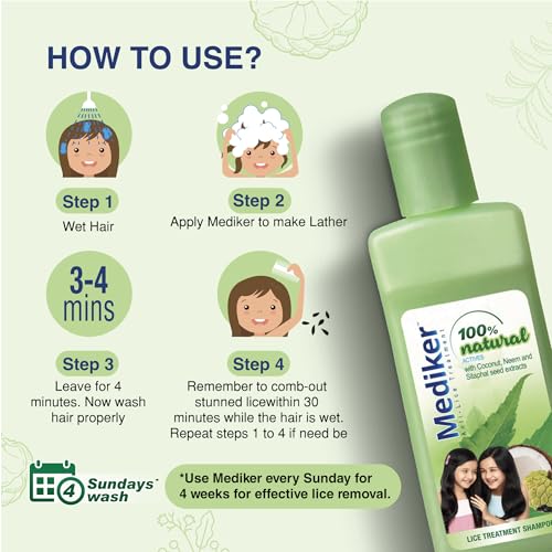 Mediker Anti-Lice Treatment Shampoo + Anti Lice Comb, 100 ml - Image 6