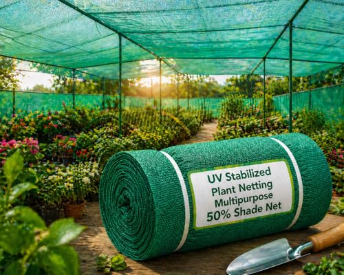 Bindian Green Shade Net, 50% UV Sun Protection, for Terrace, Garden, Green House, Balcony, & Gardening Multipurpose Agro Netting (5x6 Feet) - Image 3