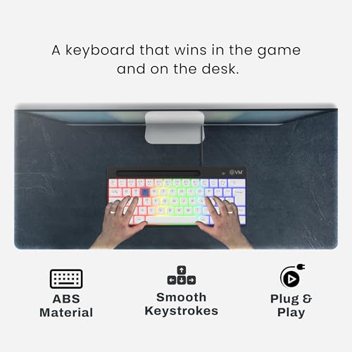 EVM Gaming Keyboard 62 Keys RGB | Compact Wired Keyboard | LED Backlit | Anti-Ghosting Keys | USB Keyboard for PC Laptop | Mini Gaming Keyboard | 1 Year Warranty(EVM-WDK-612) - Image 4