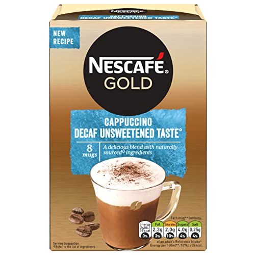 Nescafe Gold Decaf Cappuccino Unsweetened Coffee, 120 g