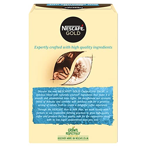 Nescafe Gold Decaf Cappuccino Unsweetened Coffee, 120 g - Image 3
