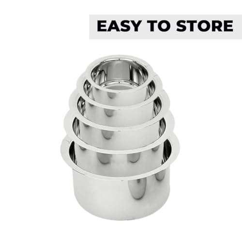 Kuber Industries Set of 5 Stainless Steel Tope Set (800ml, 1L, 1.4L, 1.9L and 2.4L) I Gas Stove and Induction Compatible I Triply Tope I Heavy Duty Gauge - Image 6