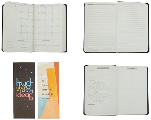 Amazon Basics Undated Planner | Dark Brown Faux Leather | Weekly, Monthly, Yearly Appointment Diary for Students & Teachers | Ideal for School & College Use - Image 6