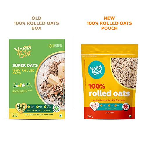 Yogabar 100% Rolled Plain Oats 400G | Premium Golden - Image 7