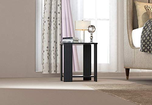 MAMTA Decoration MDF Wood Bedside End Table for Bedroom Living Room Wooden Nightstand Sofa Side Table with Storage Shelf (Wenge Finish), Design 7, Standard (MD-BEDSIDE-04-N)