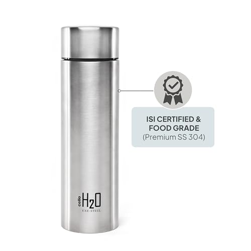 CELLO H2O Stainless Steel Water Bottle For Office & Daily Use 1000 ml, Silver | Single Wall Freezer & Fridge Safe, Lightweight & Stylish Leakproof Rustproof Steel Water Bottle For School, Gym & Travel - Image 4