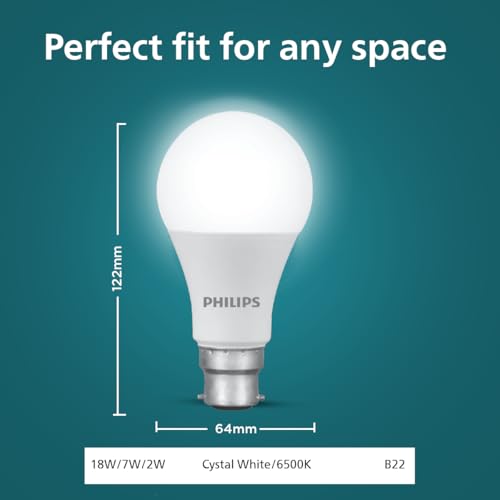 Philips 18W Dimmable LED Bulb | Cool White 6500K | B22 Base | Adjustable Brightness LED Light | Energy Efficient & Versatile Lighting | Pack of 1 - Image 3