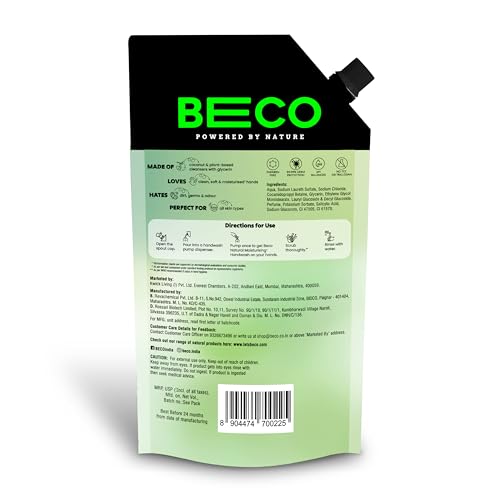 Beco Moisturising Liquid Handwash - Moringa Fragrance | Pack of 2 | 675 ml | 8-hr moisture lock | Natural, Paraben free, Chemical Free | Kills 99.99% germs, Safe for all Skin types - Image 7