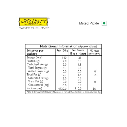 Mother's Recipe Mixed Pickle Jar, 1000 g - Image 6