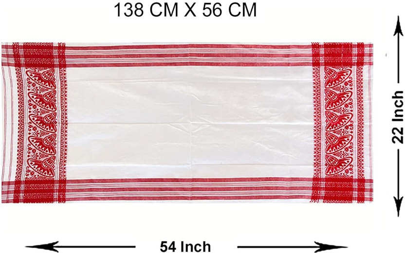 Namal Poly Cotton Embroidered Men, Women Shawl (Red, White) - Image 2