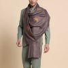 Namal Poly Cotton Embroidered Men, Women Shawl (Red, White) - Image 7