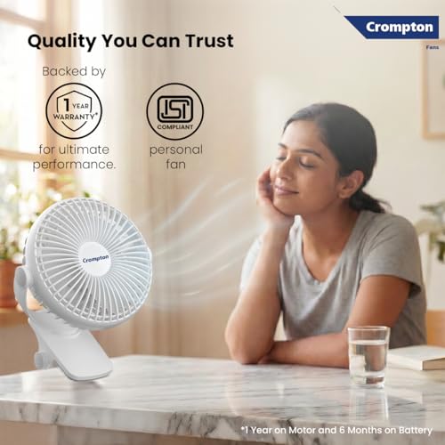 Crompton Siro Rechargeable Clip Fan