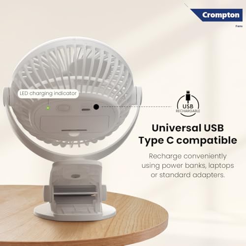 Crompton Siro Rechargeable Clip Fan