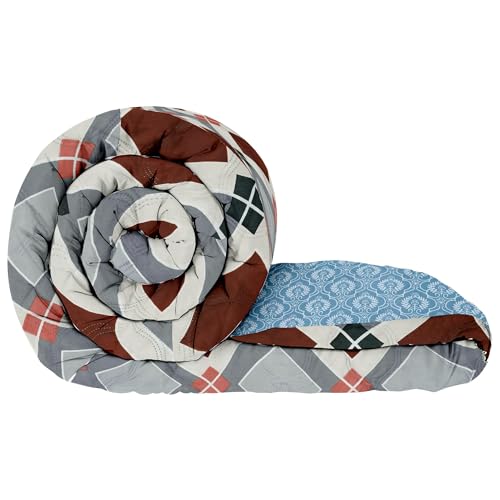 Story@HomeDouble Bed Comforter 180 GSM (220x250 CM) | Reversible Comforter Set Double Bed | AC Comforter Double Bed Cotton | All Season Comforter Double Bed Set | Quilt Blanket - Beige & Grey