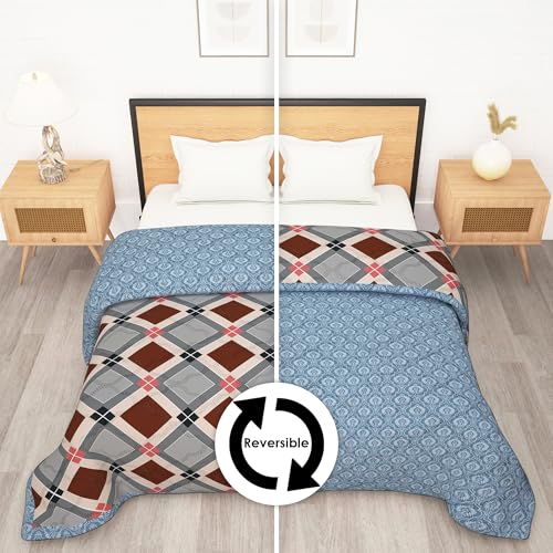 Story@HomeDouble Bed Comforter 180 GSM (220x250 CM) | Reversible Comforter Set Double Bed | AC Comforter Double Bed Cotton | All Season Comforter Double Bed Set | Quilt Blanket - Beige & Grey - Image 6