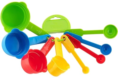 Floraware Measuring Cup and Spoon Set, Multi Purpose Kitchen Tool, Measuring Cups for Kitchen, Cake Baking Accessories, Measuring Spoons and Cups Set (Multi Color)