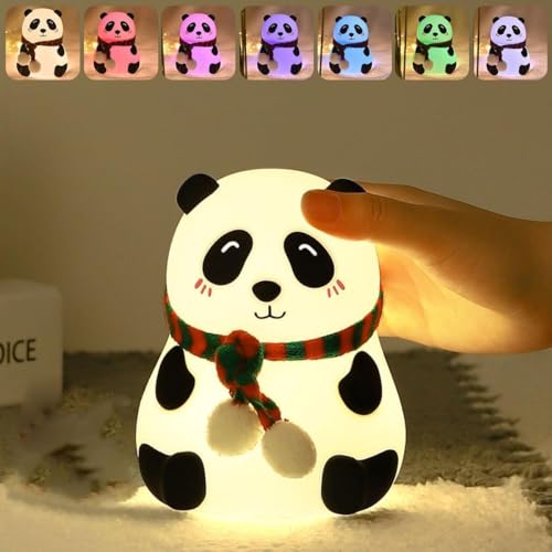 The Purple Tree Cute Panda Night Light for Kids- Rechargeable Silicone LED Lamp, 7-Color Changing, Perfect Room Decor & Gift for Toddler, Children, Women, Cute Diwali Gift, White - Image 2