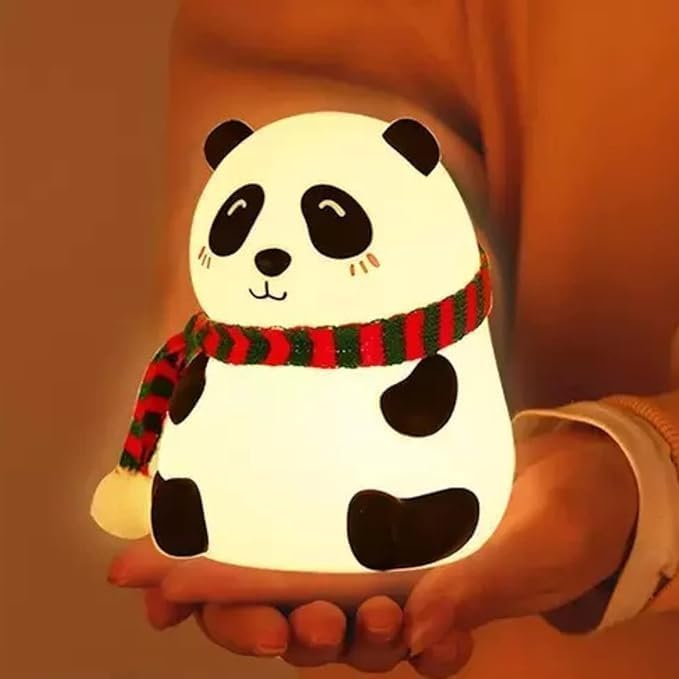 The Purple Tree Cute Panda Night Light for Kids- Rechargeable Silicone LED Lamp, 7-Color Changing, Perfect Room Decor & Gift for Toddler, Children, Women, Cute Diwali Gift, White - Image 3