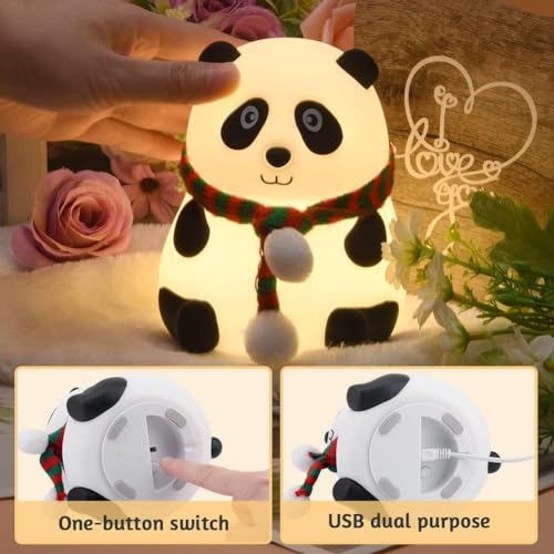 The Purple Tree Cute Panda Night Light for Kids- Rechargeable Silicone LED Lamp, 7-Color Changing, Perfect Room Decor & Gift for Toddler, Children, Women, Cute Diwali Gift, White - Image 4