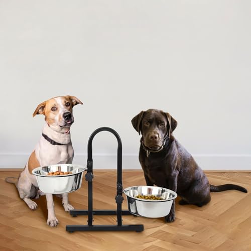 PremiumAV Earth-Friendly U Shape Stand Dog Bowl – Large Size Stainless Steel Pet Feeder Made with Rice Husk – Eco-Friendly Food and Water Bowl for Dogs and Pets – 1 Unit Bounded Fusion - Image 3