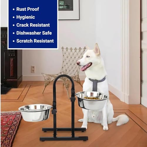 PremiumAV Earth-Friendly U Shape Stand Dog Bowl – Large Size Stainless Steel Pet Feeder Made with Rice Husk – Eco-Friendly Food and Water Bowl for Dogs and Pets – 1 Unit Bounded Fusion - Image 5
