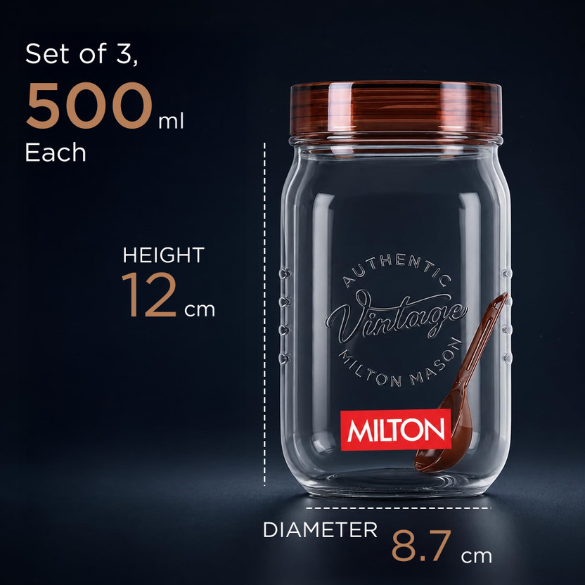 MILTON Plastic Utility Container - 500 ml (Pack of 3, Clear) - Image 4