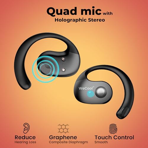 WeCool Moonwalk Mini Ows Bluetooth Open Ear Earphones Wireless with Call Noise Reduction,Ideal for Running,Cycling,and Gym,Long Playtime,Dustproof and Waterproof,C-Type Earphones for Android/iOS-Black - Image 7
