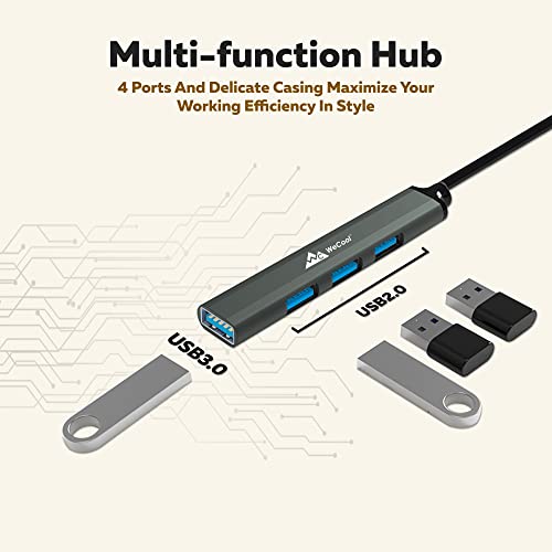 WeCool 4 Ports USB Hub (USB A to 4 USB-A Ports), 3 Ports USB 2.0 and 1 Port USB 3.0 for Super High Speed Data Transfer, USB hub 3.0 for pc, Laptop, HDD, Printer, Camera,Keyborad, Mouse - Image 4