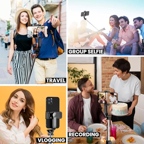 WeCool S2 Selfie Stick Tripod, 6sec Telescopic Pole with 42in/106cm extendable Selfie Stick, Detachable Mobile Holder with Wireless Remote for Photoshoot & Vlogging, Compatible with iPhone & Android - Image 5