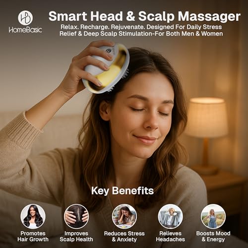 HOMEBASIC Electric Scalp Massager, Rechargeable