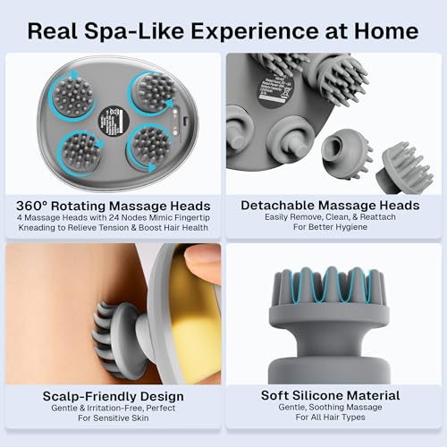 HOMEBASIC Electric Scalp Massager, Rechargeable