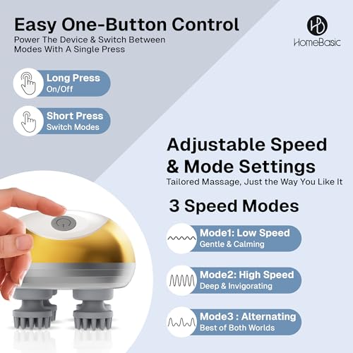 HOMEBASIC Electric Scalp Massager, Rechargeable