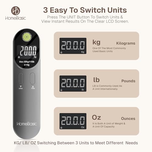 HOMEBASIC Digital Luggage Scale| Portable