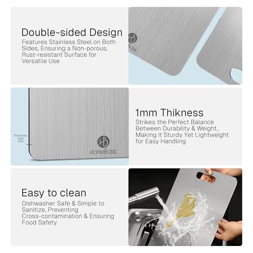 HOMEBASIC Stainless Steel Cutting Board