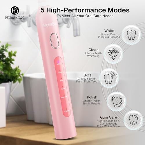 HOMEBASIC Electric Toothbrush For Adults
