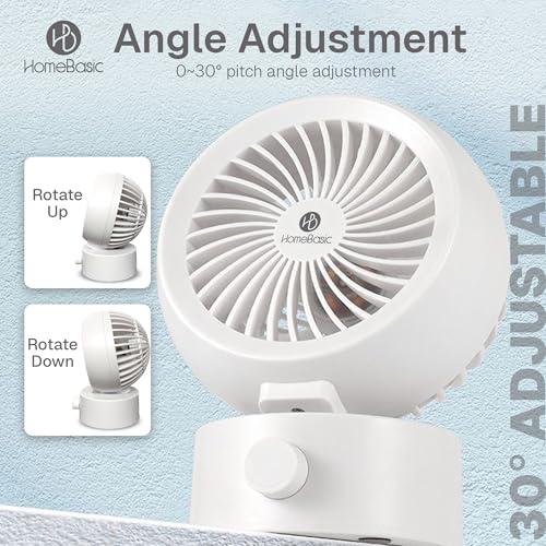 HOMEBASIC USB Desk Fan, Portable Mini Table Fan with Brushless Motor, Stepless Speed Control, Ultra Quiet, 3900 RPM, 5V Plug & Play, 1.4m USB Cable for Home Office Travel - Image 4